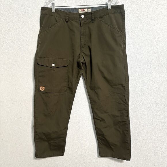 Fjallraven Pants Men 37 Green Greenland Jeans G-1000 Canvas Trouser Hiking 37x28